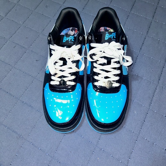 Men’s Black/Blue Bape Shoes Size 10 - Picture 2 of 3